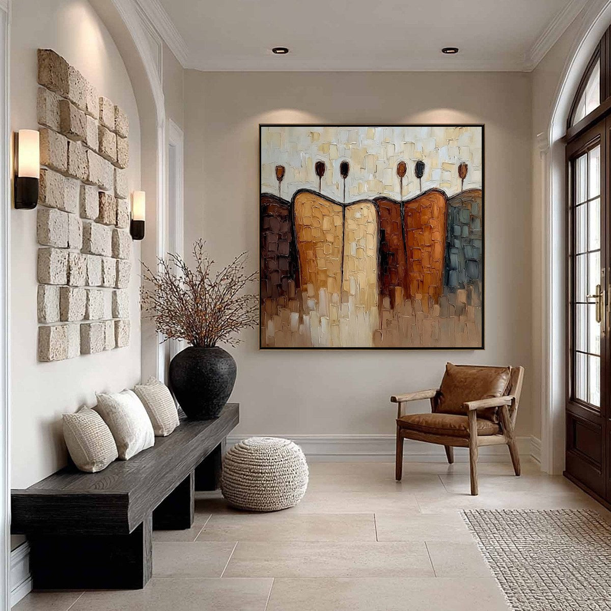 CONVERGENCE: Textured Abstract Figurative Impasto Painting