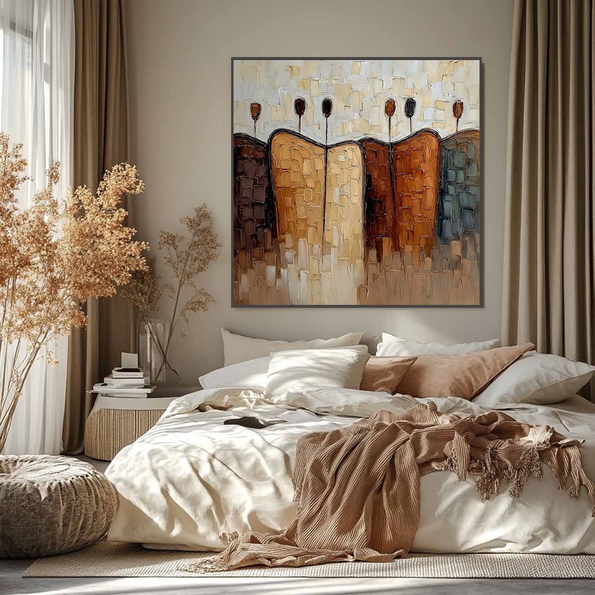 CONVERGENCE: Textured Abstract Figurative Impasto Painting