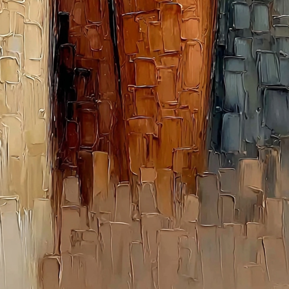 CONVERGENCE: Textured Abstract Figurative Impasto Painting