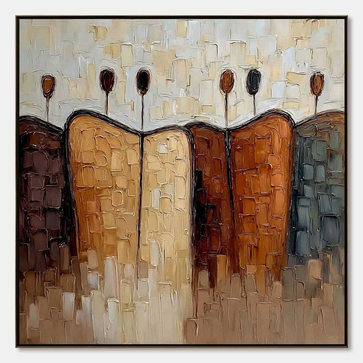 CONVERGENCE: Textured Abstract Figurative Impasto Painting