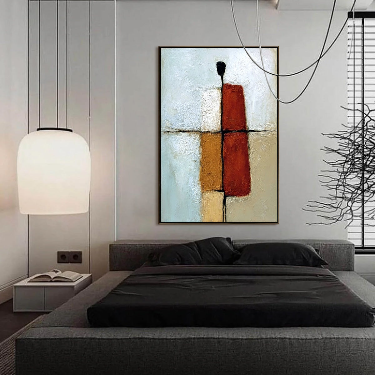 CONVERGENCE: Vertical Abstract Figurative Textured Oil Painting