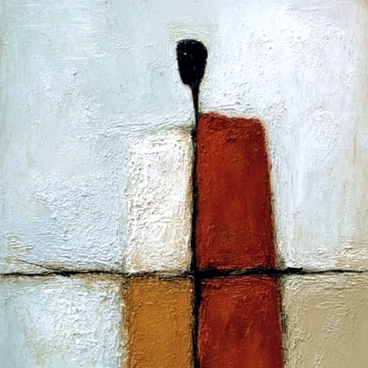 CONVERGENCE: Vertical Abstract Figurative Textured Oil Painting