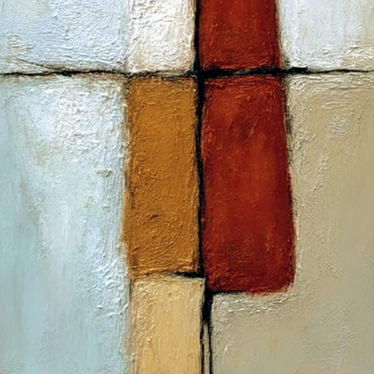 CONVERGENCE: Vertical Abstract Figurative Textured Oil Painting