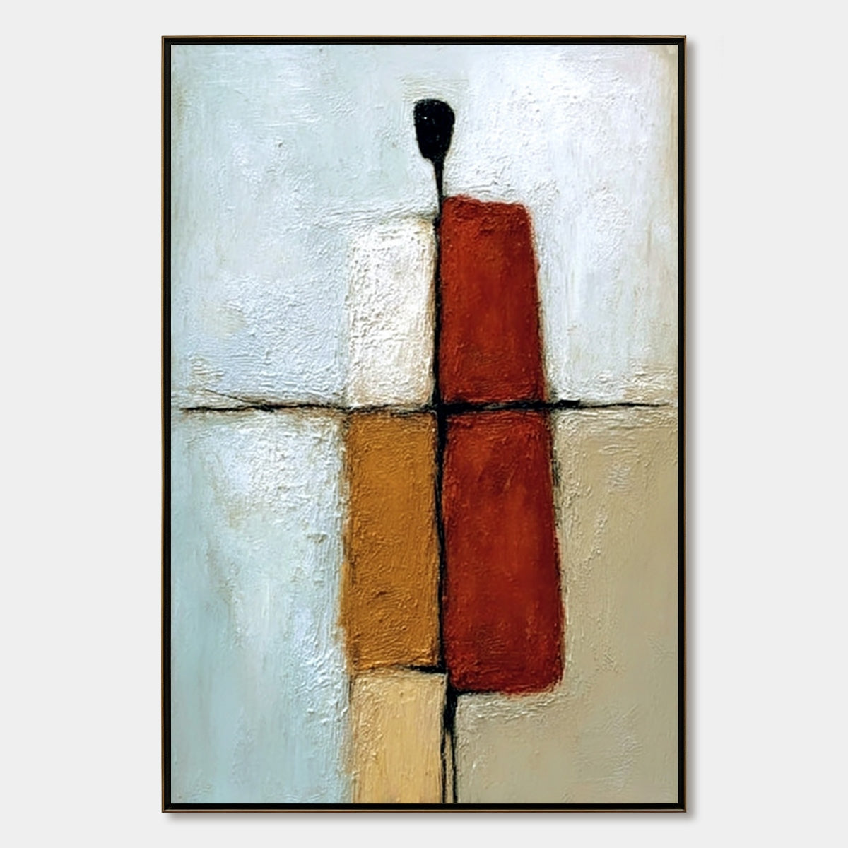 CONVERGENCE: Vertical Abstract Figurative Textured Oil Painting