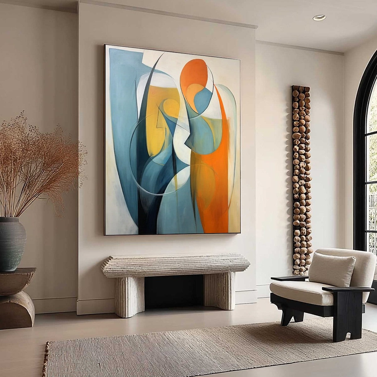 Convergence Abstract Colorful Painting | Modern Vertical Wall Art