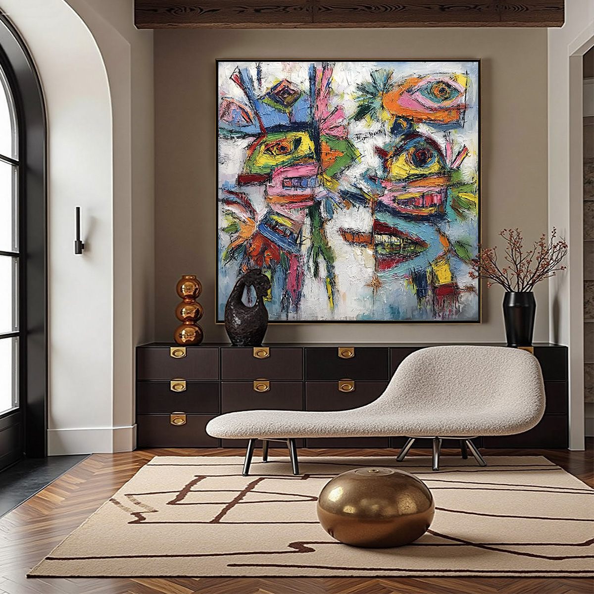 CONVERSATION PIECES: Vibrant Textured Abstract Figurative Painting