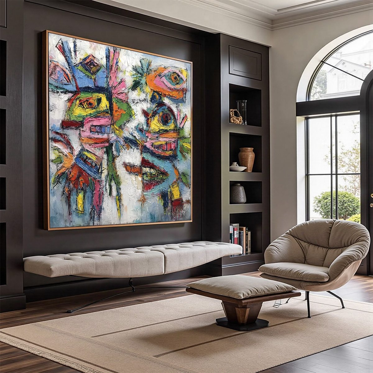 CONVERSATION PIECES: Vibrant Textured Abstract Figurative Painting