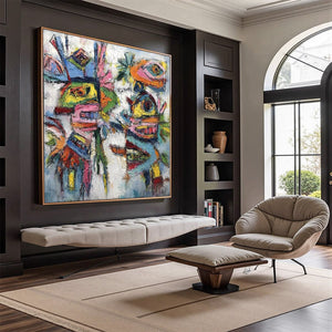 CONVERSATION PIECES: Vibrant Textured Abstract Figurative Painting