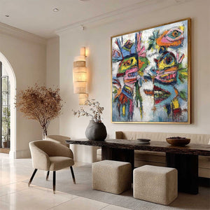 CONVERSATION PIECES: Vibrant Textured Abstract Figurative Painting