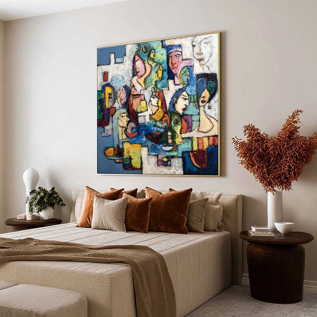 CONVERSATIONS: Colorful Abstract Figurative People Painting