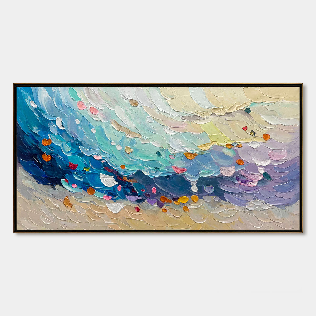 Ready to Ship ｜ CORAL DREAM: Textured Abstract Seascape Oil Painting