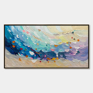 Ready to Ship ｜ CORAL DREAM: Textured Abstract Seascape Oil Painting