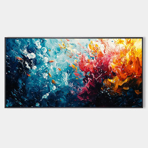 Abstract Seascape Oil Painting in Vibrant Colors