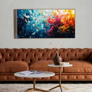 Abstract Seascape Oil Painting in Vibrant Colors