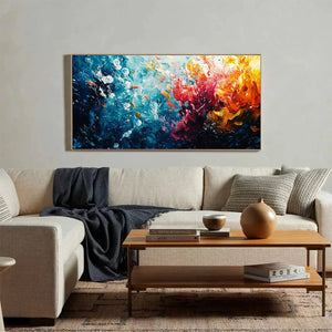 Abstract Seascape Oil Painting in Vibrant Colors