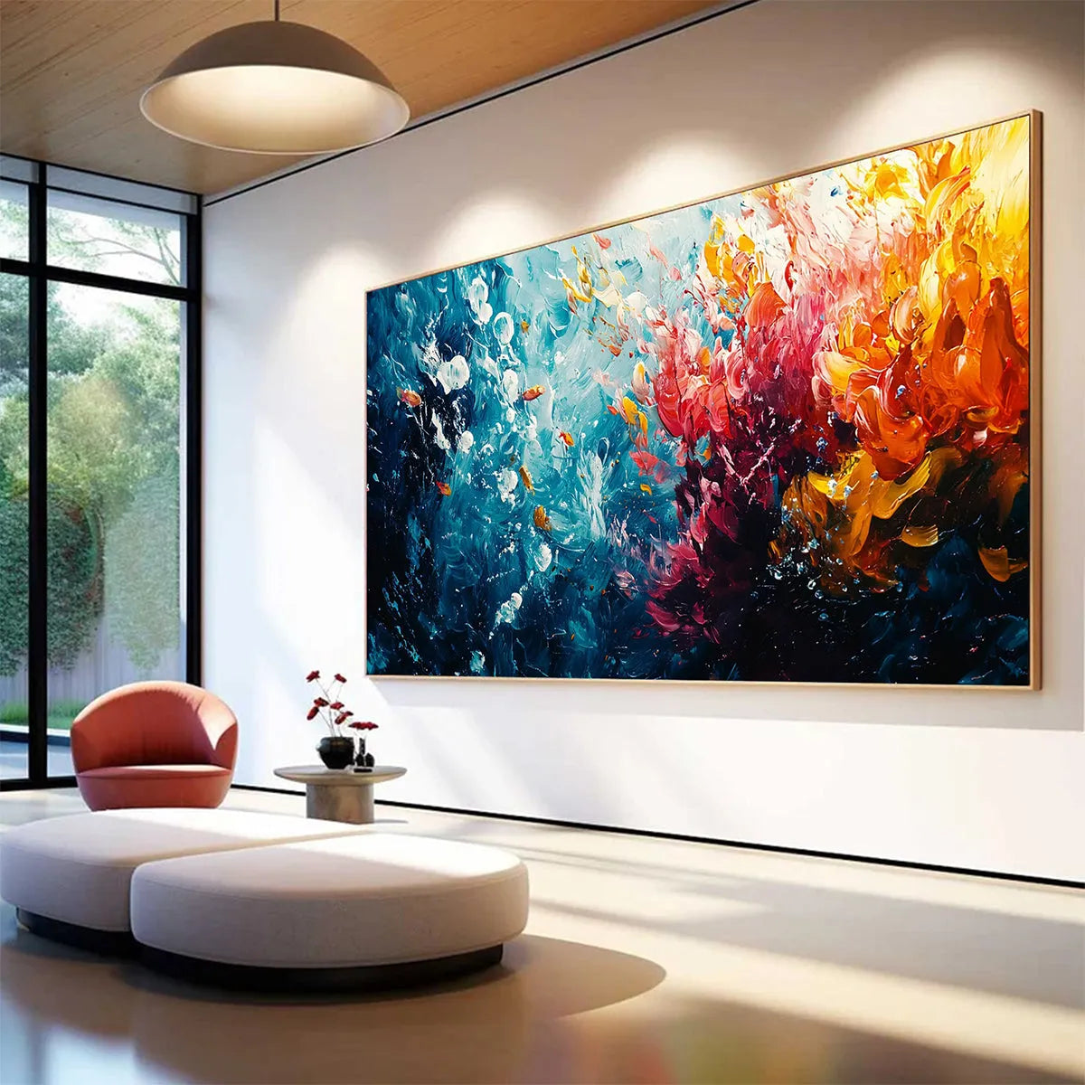 Abstract Seascape Oil Painting in Vibrant Colors