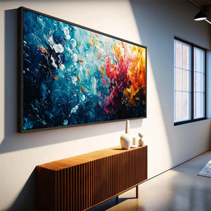 Abstract Seascape Oil Painting in Vibrant Colors
