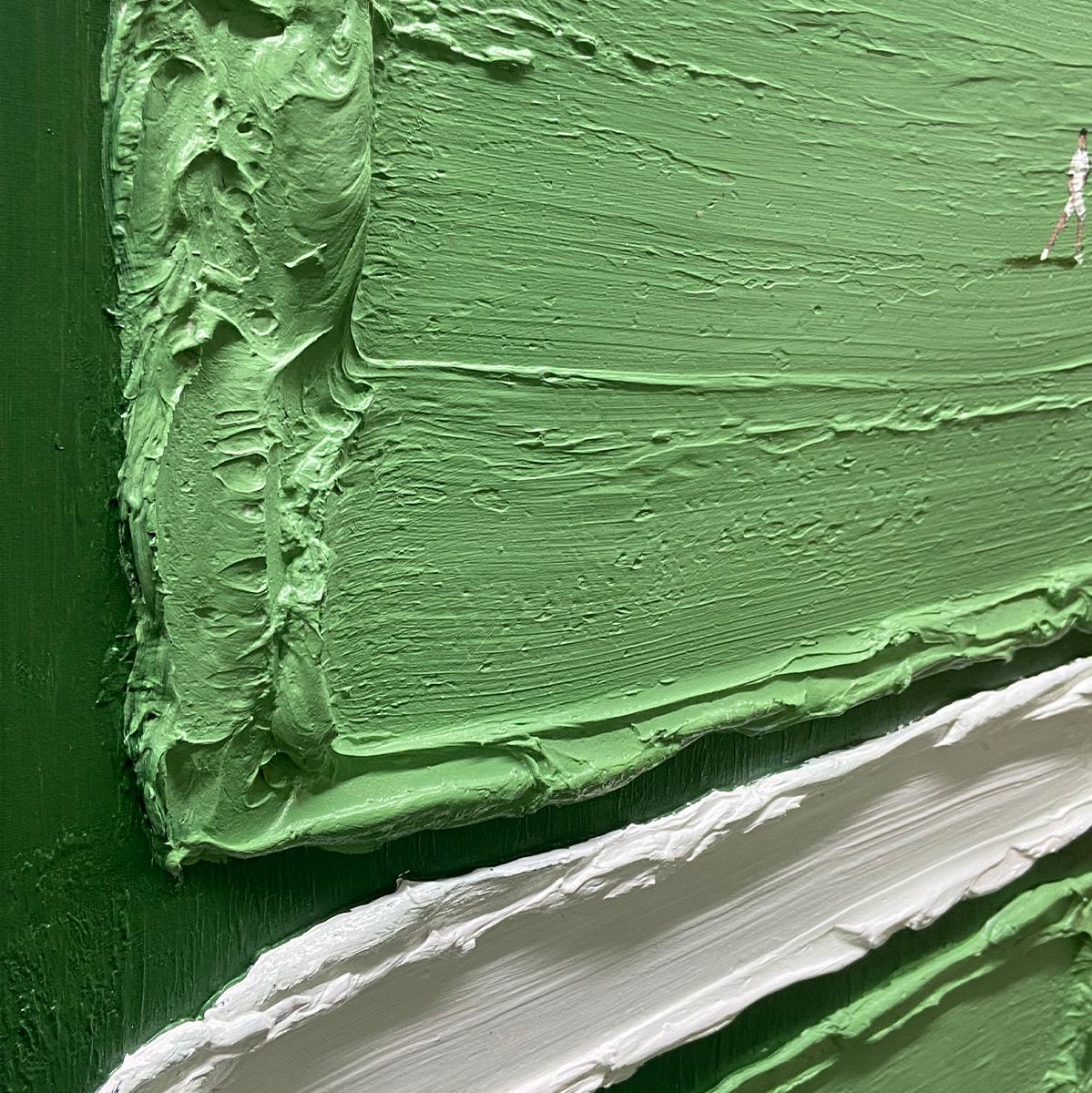 COURT RHYTHM: Textured Sports Impasto Oil Painting