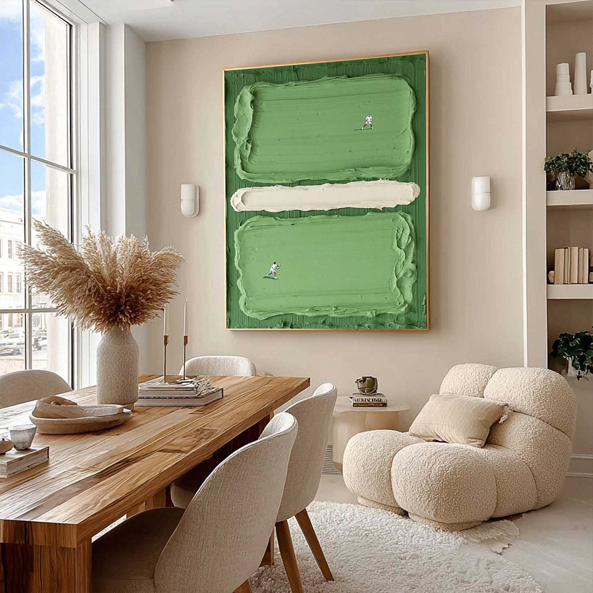 COURT RHYTHM: Textured Sports Impasto Oil Painting