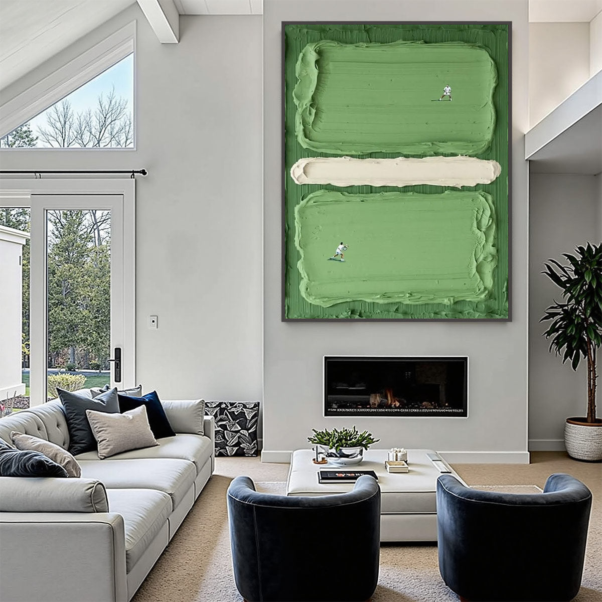 COURT RHYTHM: Textured Sports Impasto Oil Painting