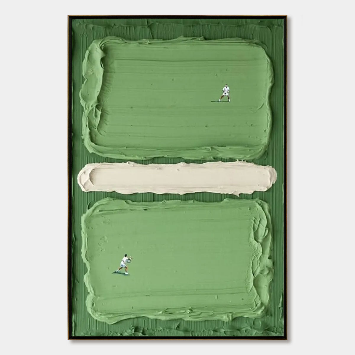 COURT RHYTHM: Textured Sports Impasto Oil Painting