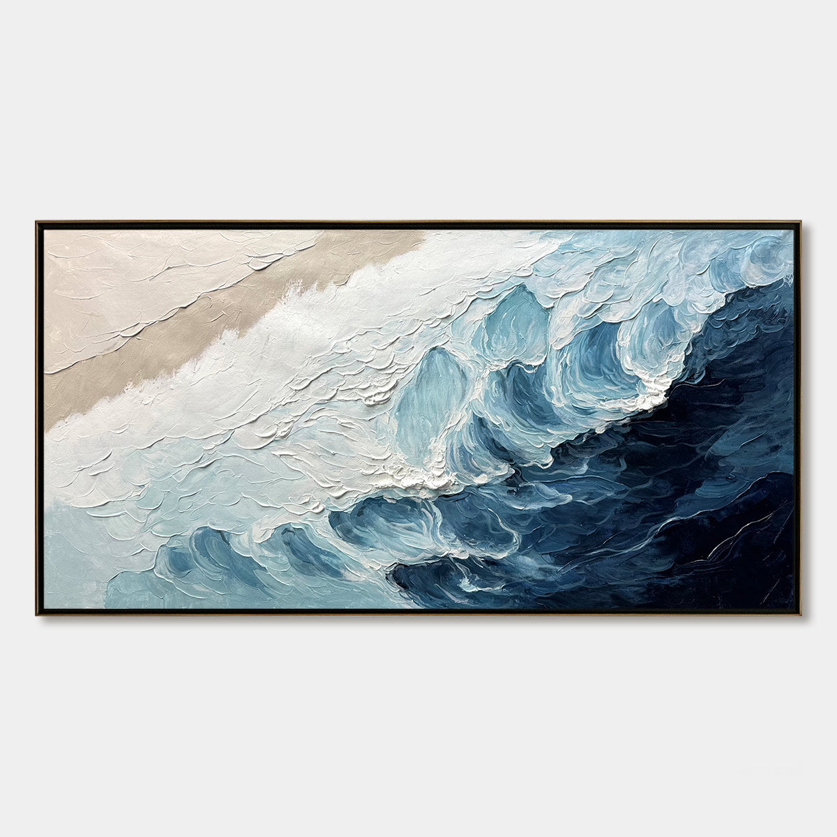 Ready to Ship ｜CRASHING WAVES: Textured Coastal Seascape Oil Painting