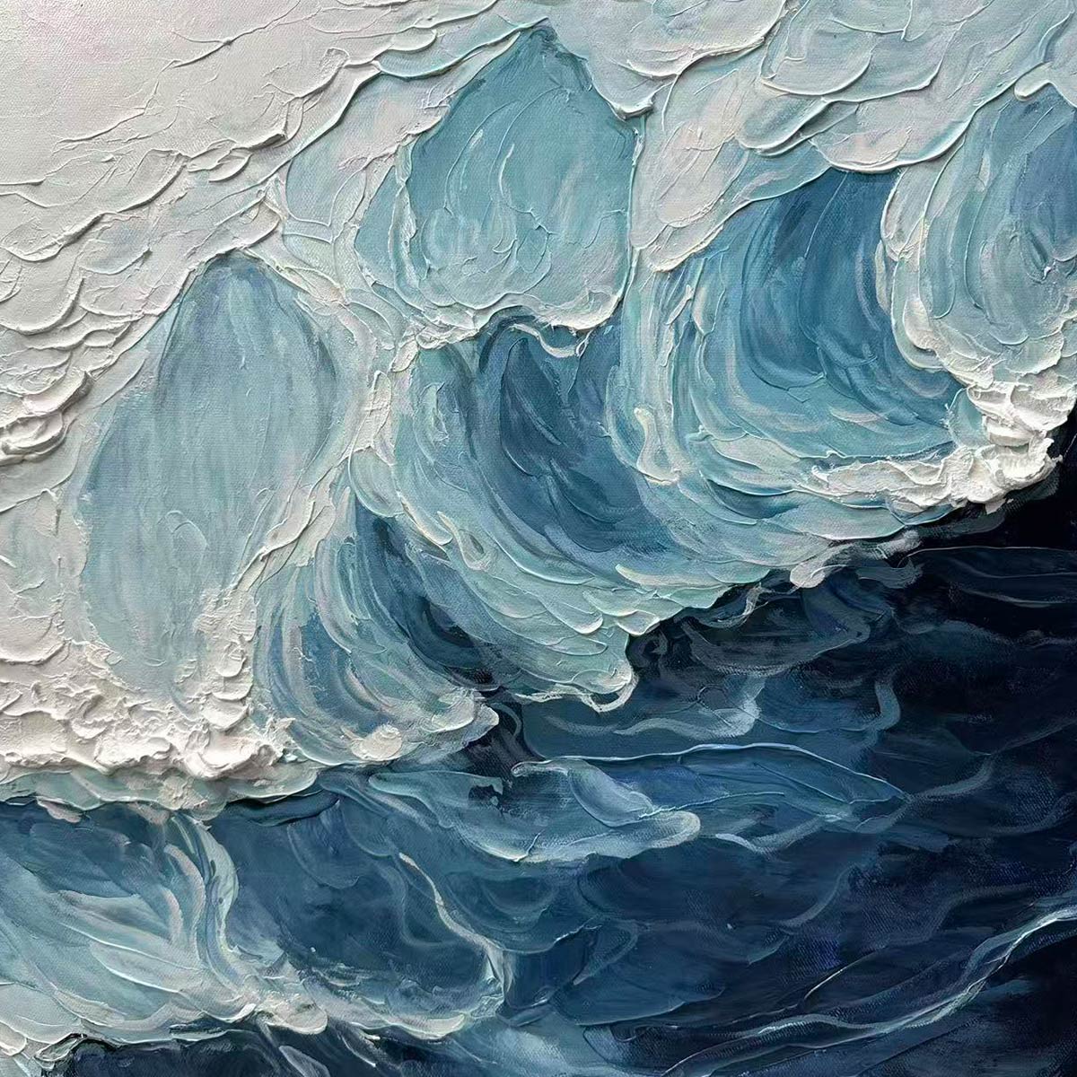 Ready to Ship | CRASHING WAVES: Textured Coastal Seascape Oil Painting