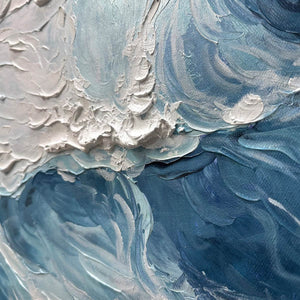 Ready to Ship ｜CRASHING WAVES: Textured Coastal Seascape Oil Painting