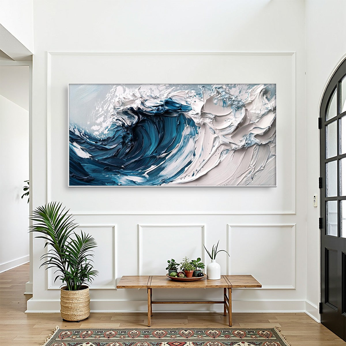 CRASHING WAVE: Textured Impasto Ocean Wave Oil Painting