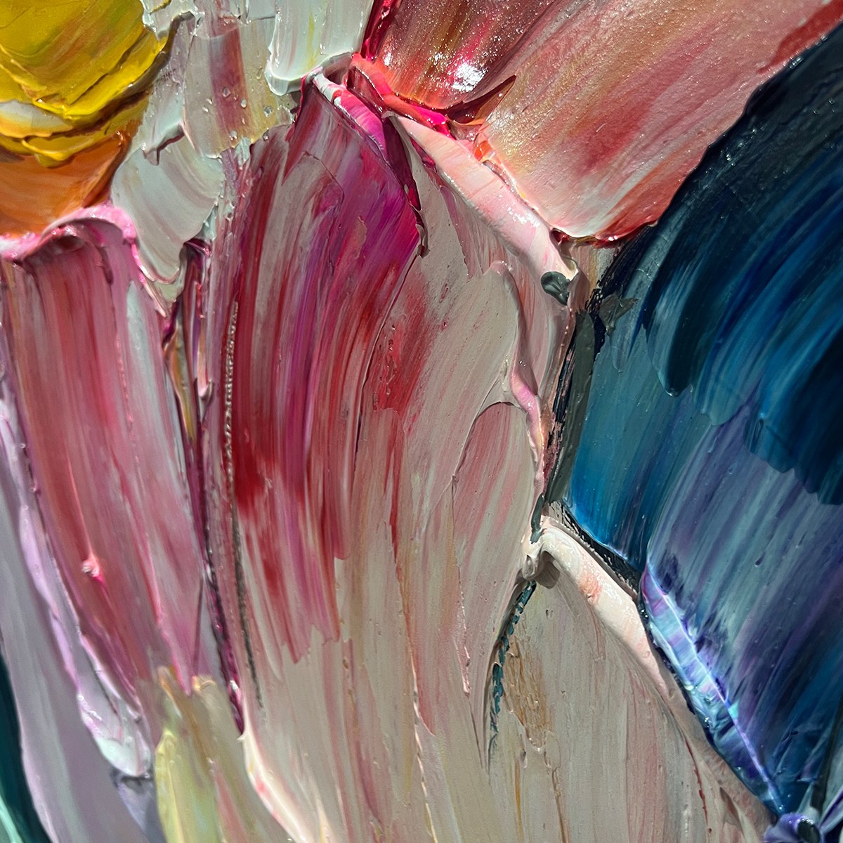 Cresting Wave: Original Impasto Ocean Wave Oil Painting - Colorful