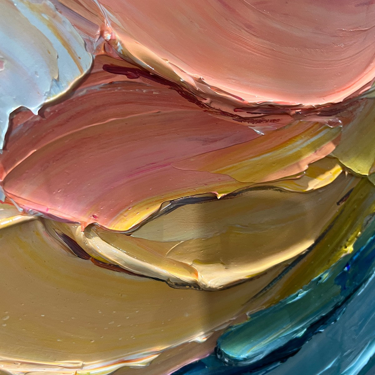 CRESTING WAVE: Textured Impasto Ocean Wave Oil Painting