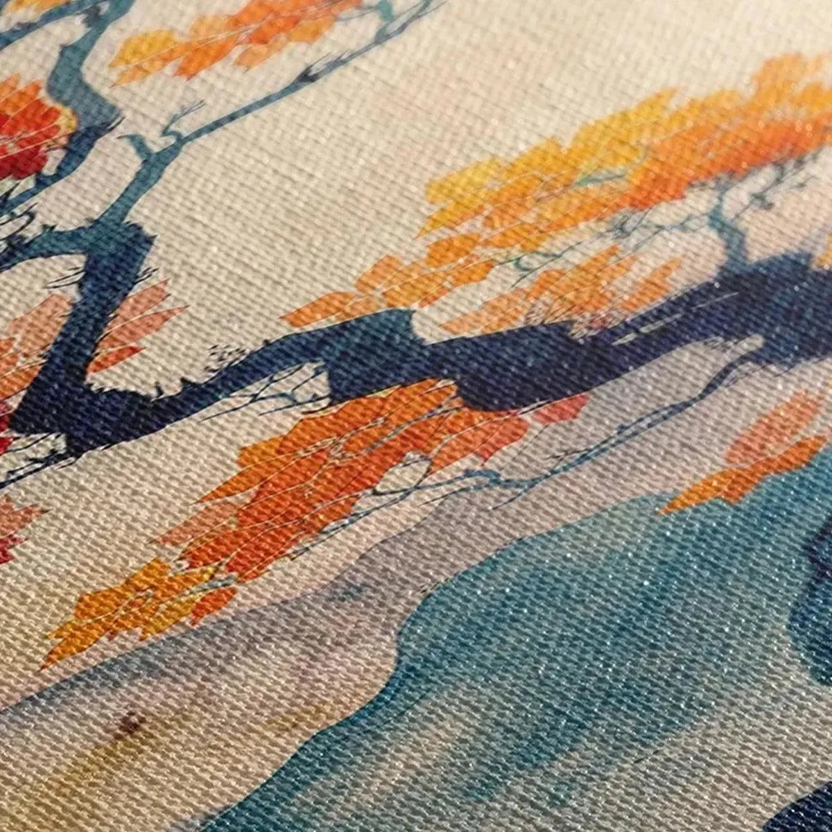 Tree Painting, Vertical Wall Art, Asian Decor