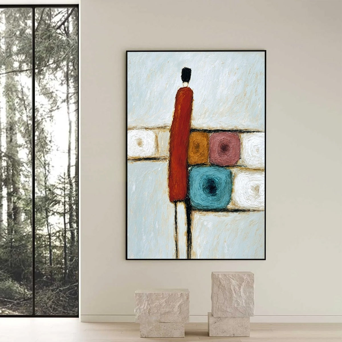 CROSSROADS: Modern Figurative Abstract Oil Painting