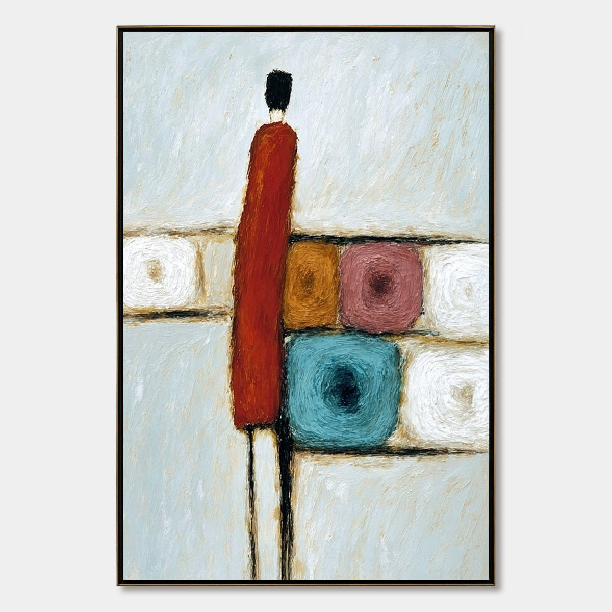 CROSSROADS: Modern Figurative Abstract Oil Painting