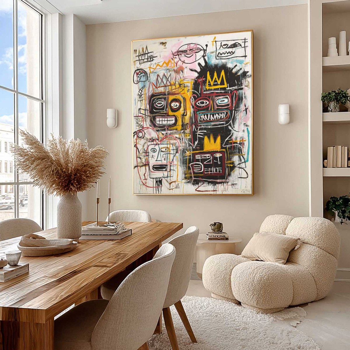 CROWNED FIGURES: Graffiti-Style Portrait Oil Painting