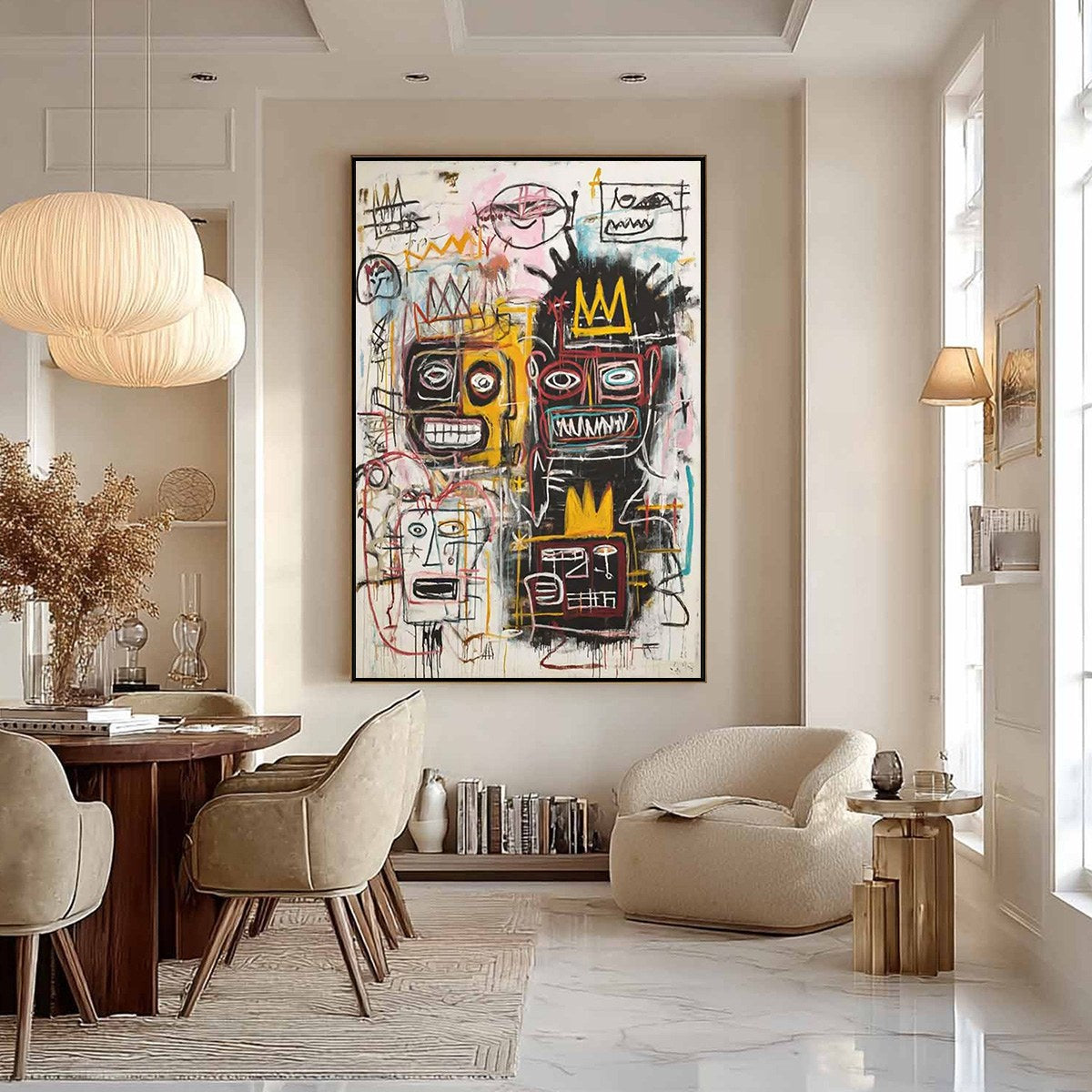 CROWNED FIGURES: Graffiti-Style Portrait Oil Painting