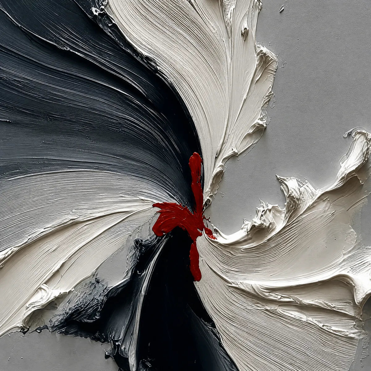 Grey Black Textured Impasto Oil Painting | Modern Wall Art – MontCarta