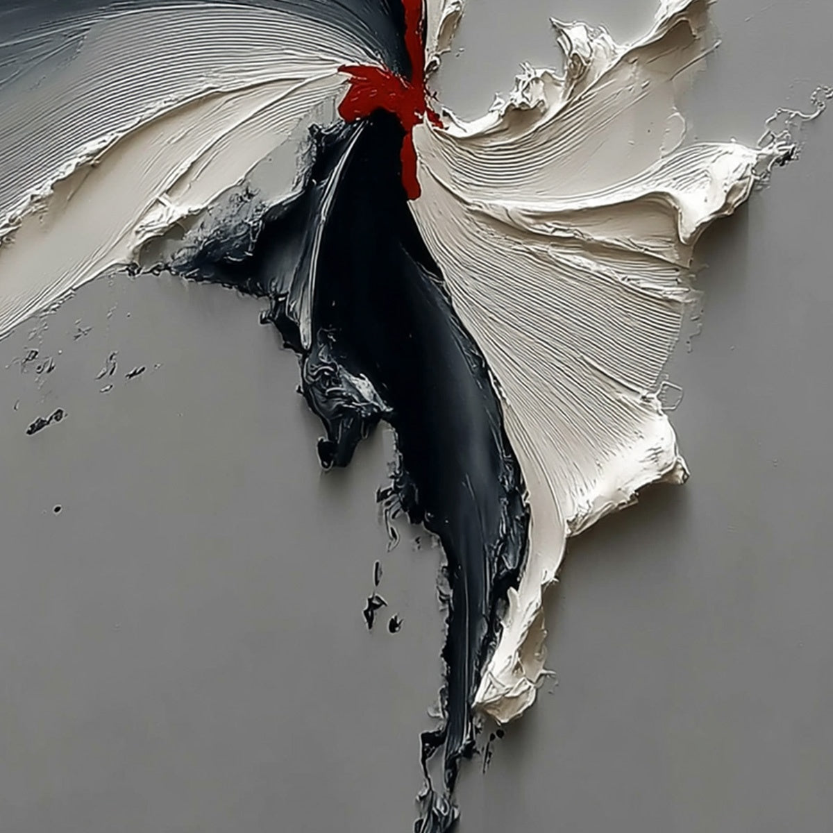 Catalyst: Grey & Black Textured Abstract Impasto Oil Painting