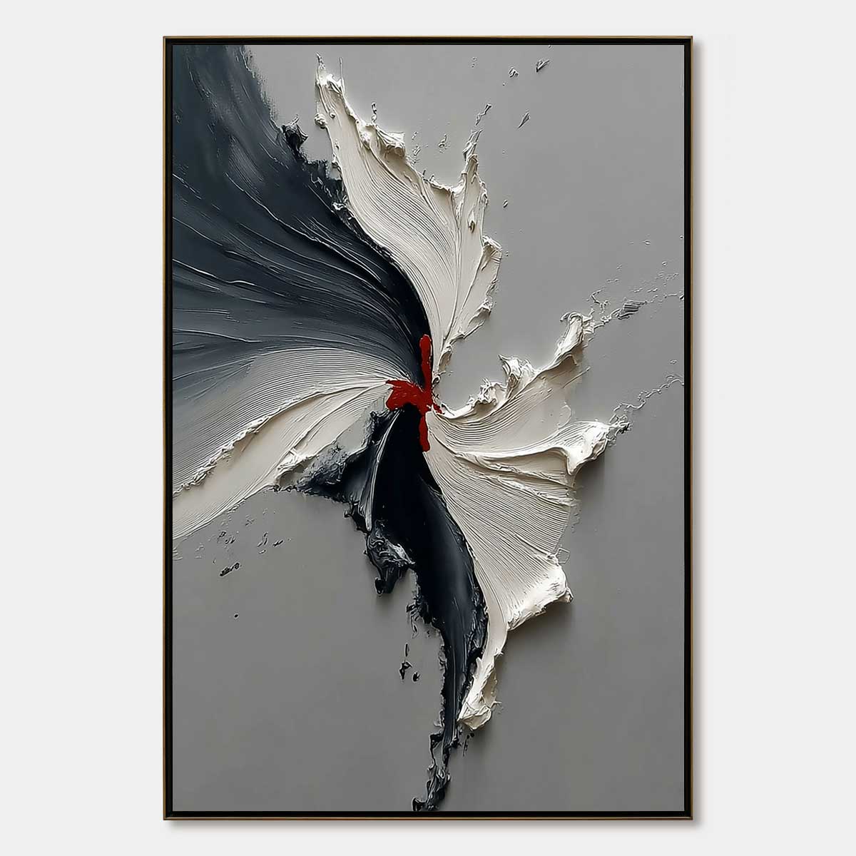 Catalyst: Grey & Black Textured Abstract Impasto Oil Painting