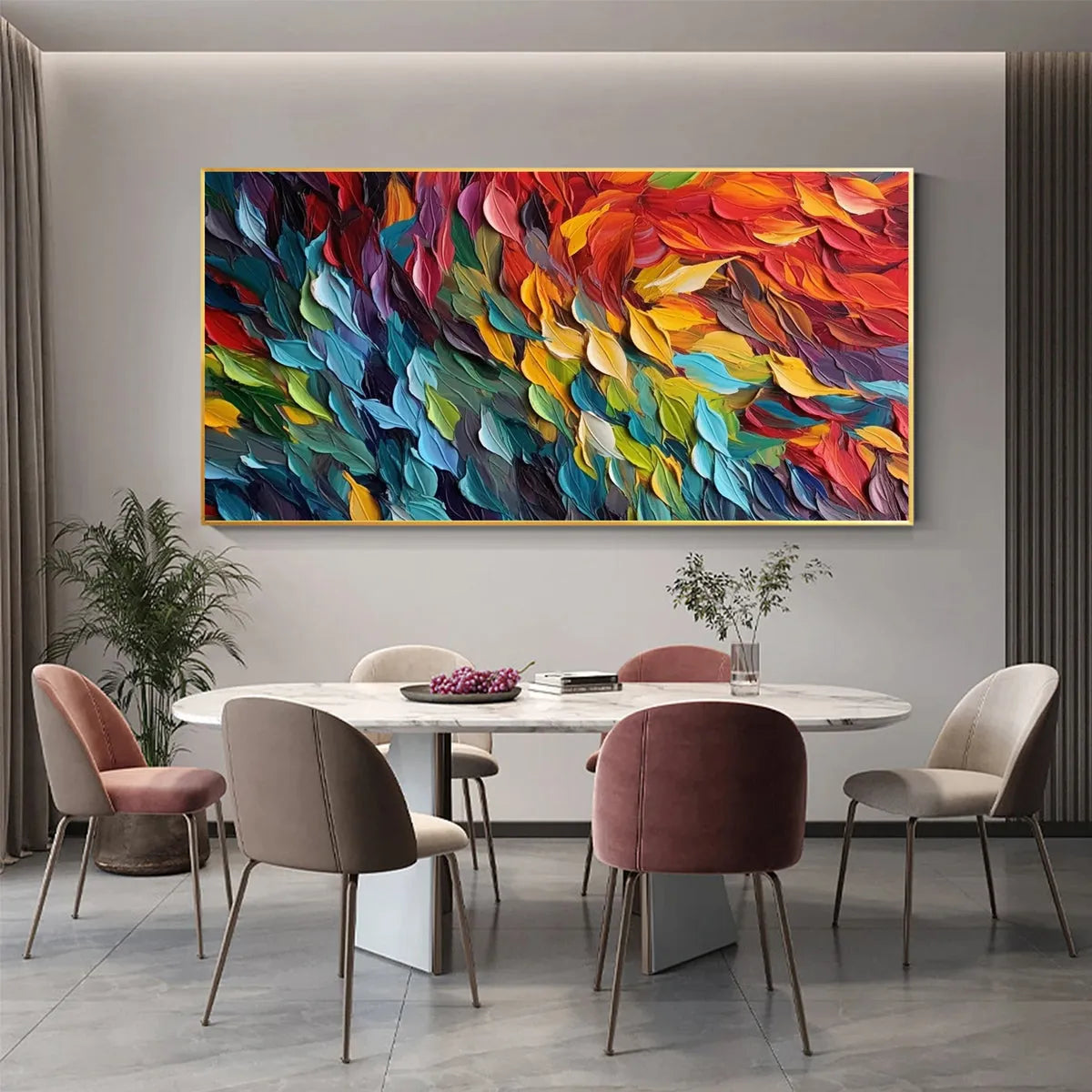 CHROMA WHISPERS: Colorful Abstract Impasto Oil Painting on Canvas