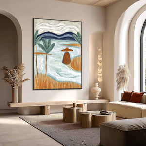 Coastal Reverie Textured Seascape Abstract Painting on Canvas
