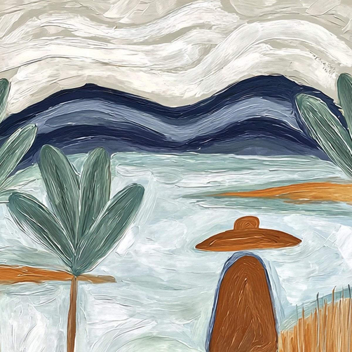 Coastal Reverie Textured Seascape Abstract Painting on Canvas