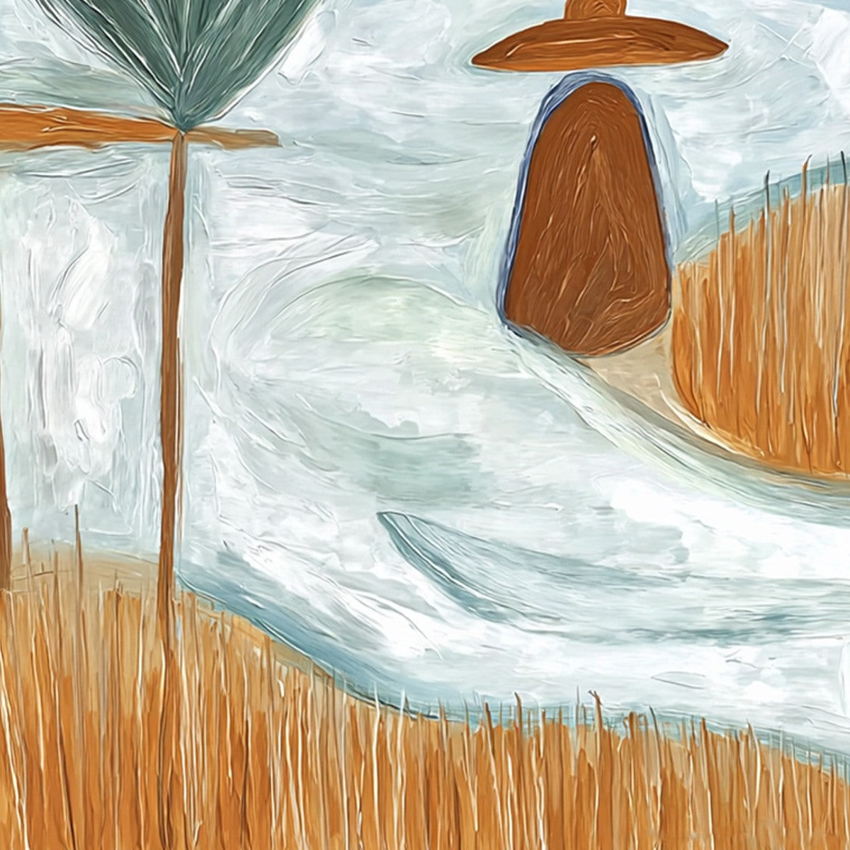 Coastal Reverie Textured Seascape Abstract Painting on Canvas