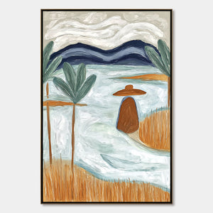 Coastal Reverie Textured Seascape Abstract Painting on Canvas