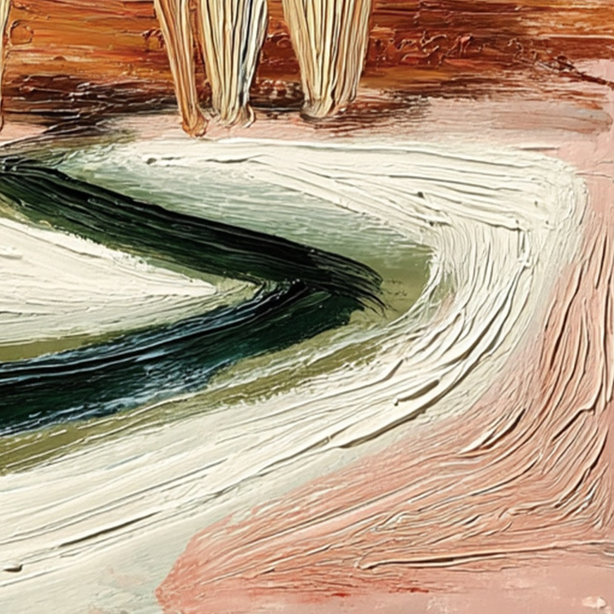 Coastal Sentinels | Textured Abstract Landscape Oil Painting