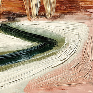 Coastal Sentinels | Textured Abstract Landscape Oil Painting