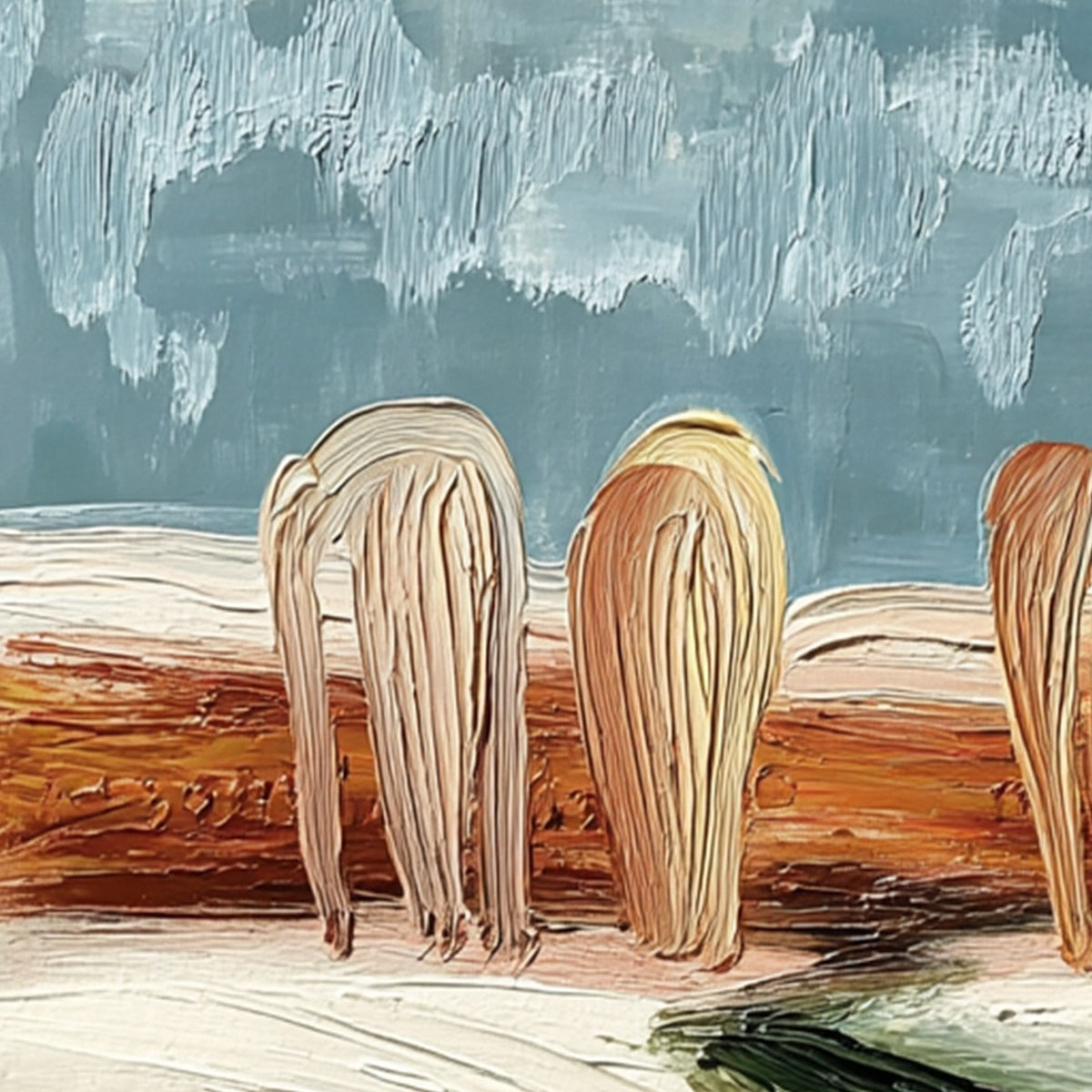 Coastal Sentinels | Textured Abstract Landscape Oil Painting