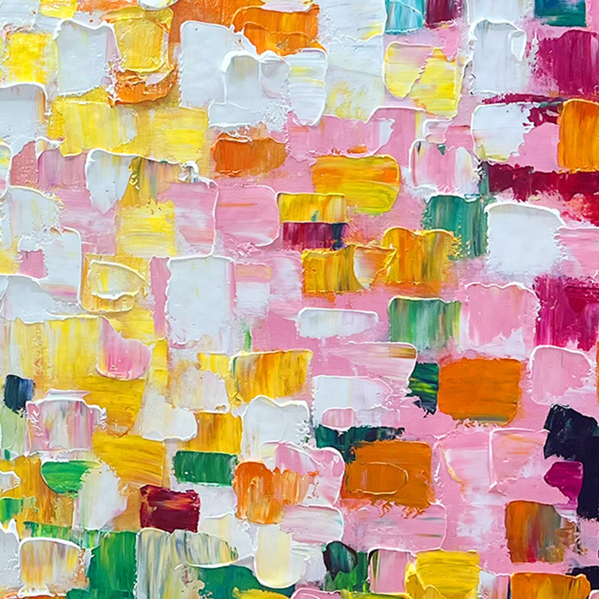 CONFETTI DREAM: Colorful Abstract Impasto Oil Painting