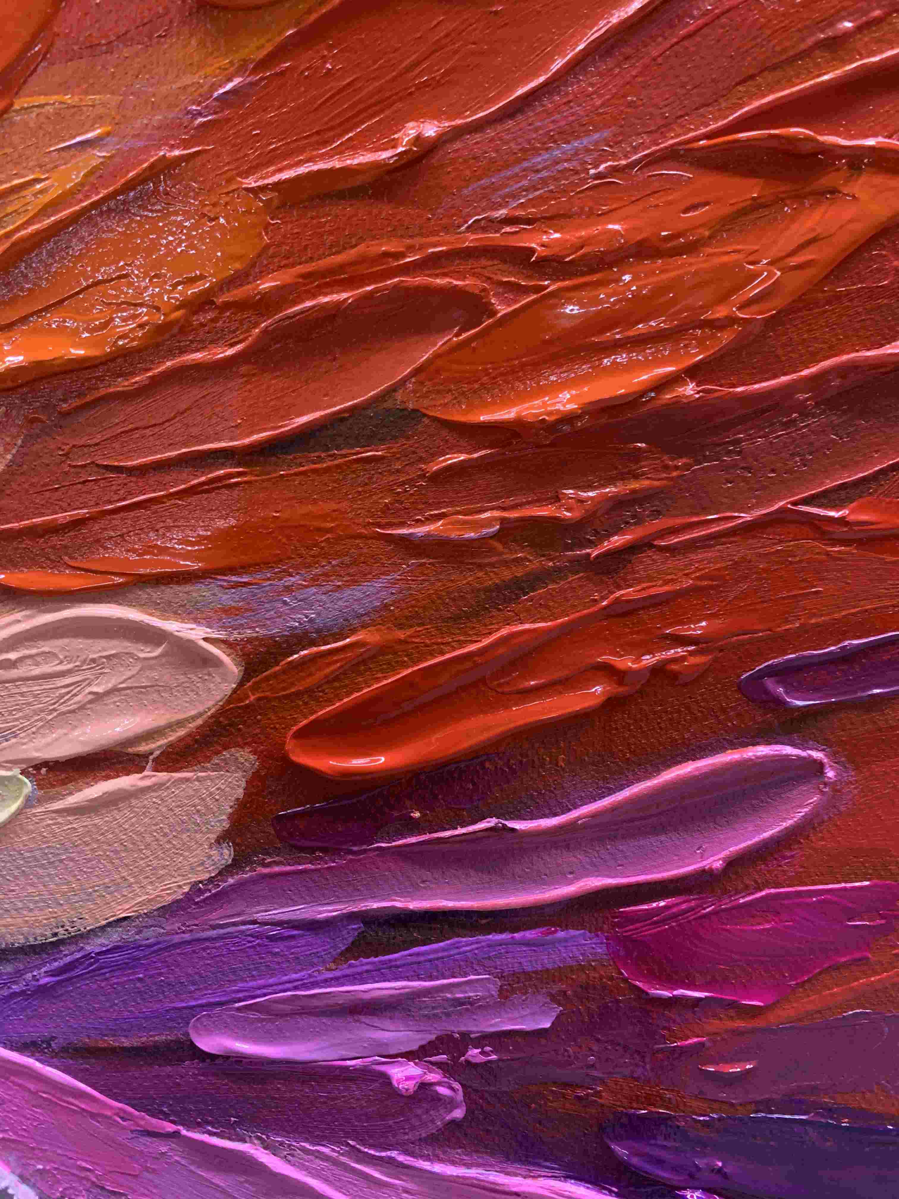 CHROMA BLOOM: Colorful Abstract Impasto Oil Painting