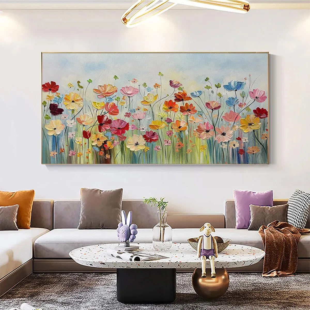 Hand-Painted Blooming Garden Wall Art
